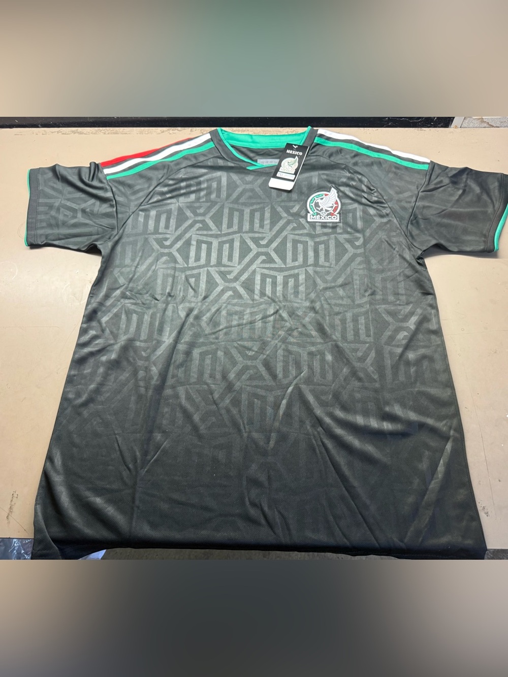New w/ Tags NATIONAL TEAM MEXICO Black Green Polyester Soccer Jersey Size 2XL